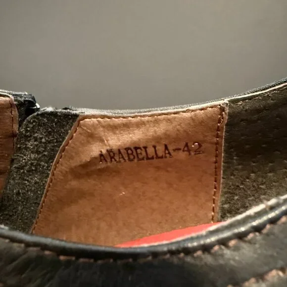 L’Artiste By Spring Step Arbella Heel Booties 11 Red & Black Leather - Picture 9 of 10